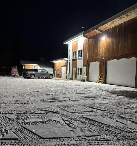 Residential home under construction — rough-in wiring and framing for new build or addition